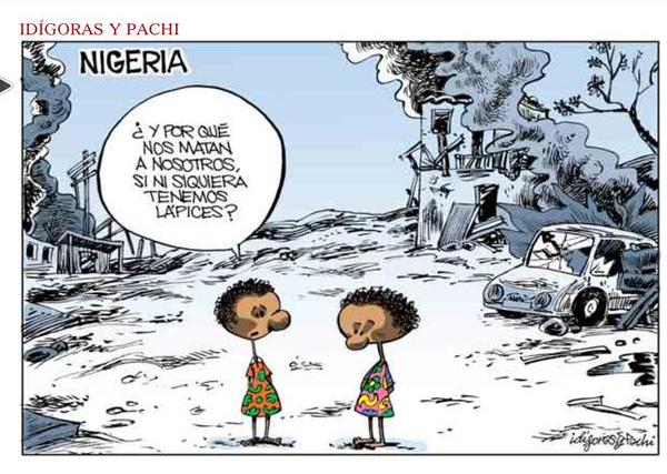 Terrorismo en Nigeria. Viñeta de Idígoras y Pachi