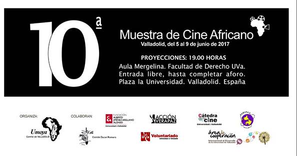 Cartel de la X Muestra de Cine Africano de Valladolid, que tendrá lugar del 5 al 9 de junio de 2017 en la Facultad de Derecho de la UVa.
